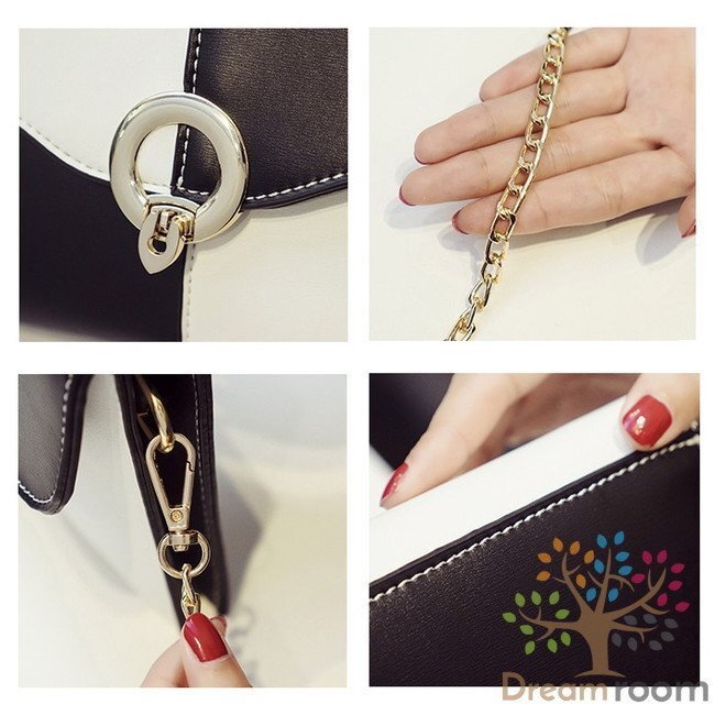  Contrast one плечо сцепление BAG [ розовый × белый ] кожа кожа ручная сумочка за границей Celeb K-079-2