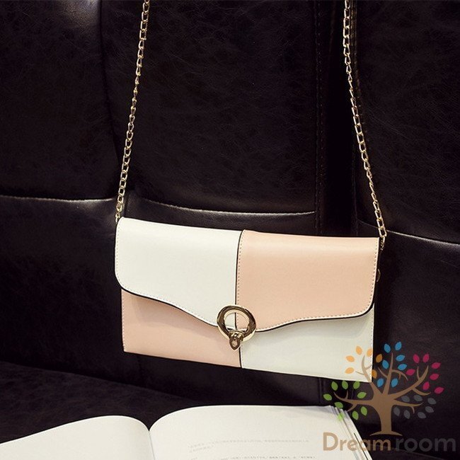  Contrast one плечо сцепление BAG [ розовый × белый ] кожа кожа ручная сумочка за границей Celeb K-079-2
