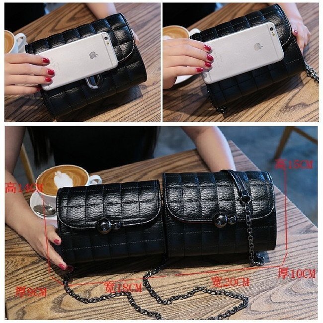 classic キルティングレザー チェーンBAG 【E型 グレー M】クラッチバッグ 革 ハンドバッグ 海外セレブ K-067-5