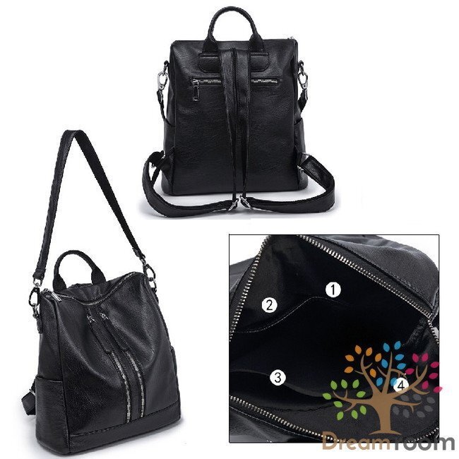 大容量 ラム革調(diào) レザーリュック BAG 【ブラック】登山バッグ 撥水 旅行 通學(xué) K-097-1