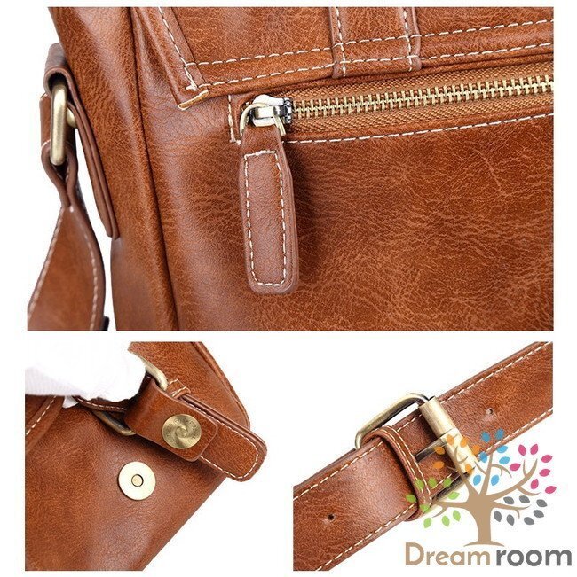 大容量 men's ショルダーバッグ PCバッグ ビジネス BAG 【ブラウン】 防水 旅行 通學(xué) 通勤 パソコン K-098-2