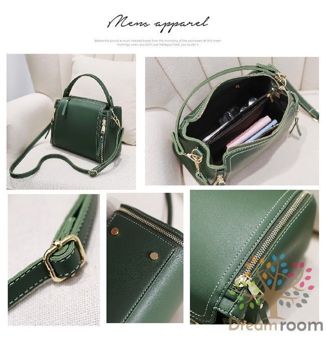 classic デザインステッチ レザー バケツBAG 【ブラック S】 革 ハンドバッグ 海外セレブ K-073-1