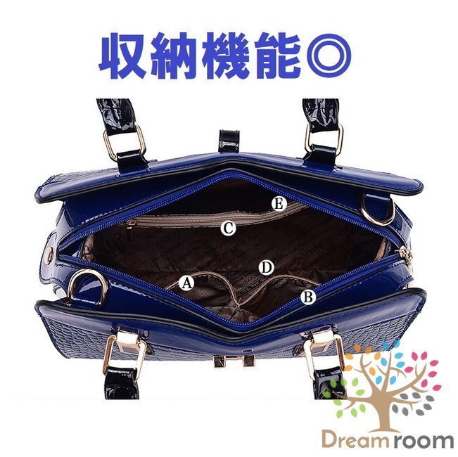 高級素材 クロコ 型押し ボストン型 2way ショルダー ハンドバッグ BAG【ホワイト】海外セレブ ボストンバッグ K-100-1