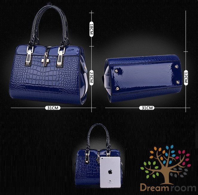 高級素材 クロコ 型押し ボストン型 2way ショルダー ハンドバッグ BAG【ホワイト】海外セレブ ボストンバッグ K-100-1