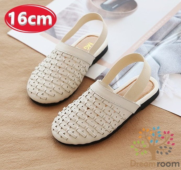 summer メッシュ編み込み スリッポン 【ホワイト 16cm】 韓國子供服 キッズ ビーチサンダル 子供用 女の子