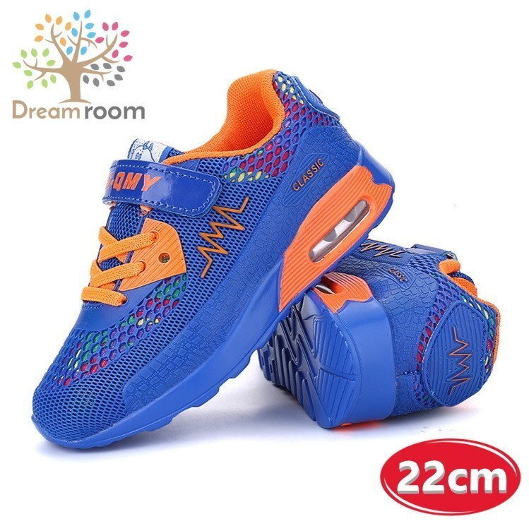 kids レインボーメッシュ スニーカー 【ブルー 22cm】 韓國子供服 キッズ シューズ 子供用 男女