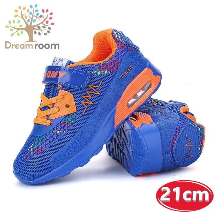 kids レインボーメッシュ スニーカー 【ブルー 21cm】 韓國子供服 キッズ シューズ 子供用 男女