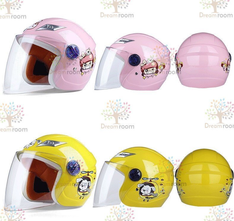 KIDS ヘルメット スモークシールド付 女の子 男の子 軽量型 【F-129-02】自転車 スケート バイク スキー 子供用 幼児