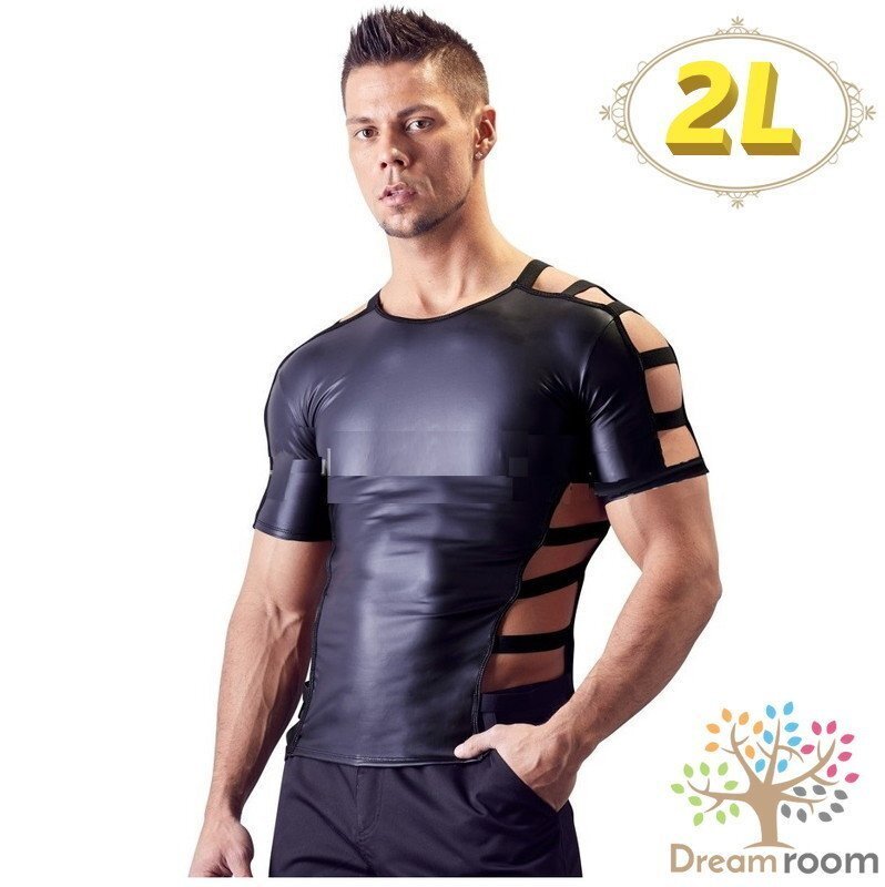 men's кожа футболка корпус костюм [2L] мужской хард рок Match . внутренний cut and sewn tops костюмированная игра Leotard M-076