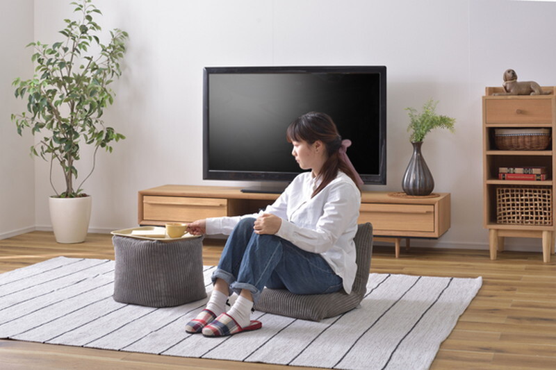 ミニ　ビーズクッション 【グレー】 ポリエステル ※マイクロビーズ使用