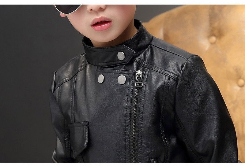 kids boy 2way ライダースジャケット 【レッド 160cm】 韓國子供服 レザー ハード ライトアウター K-265