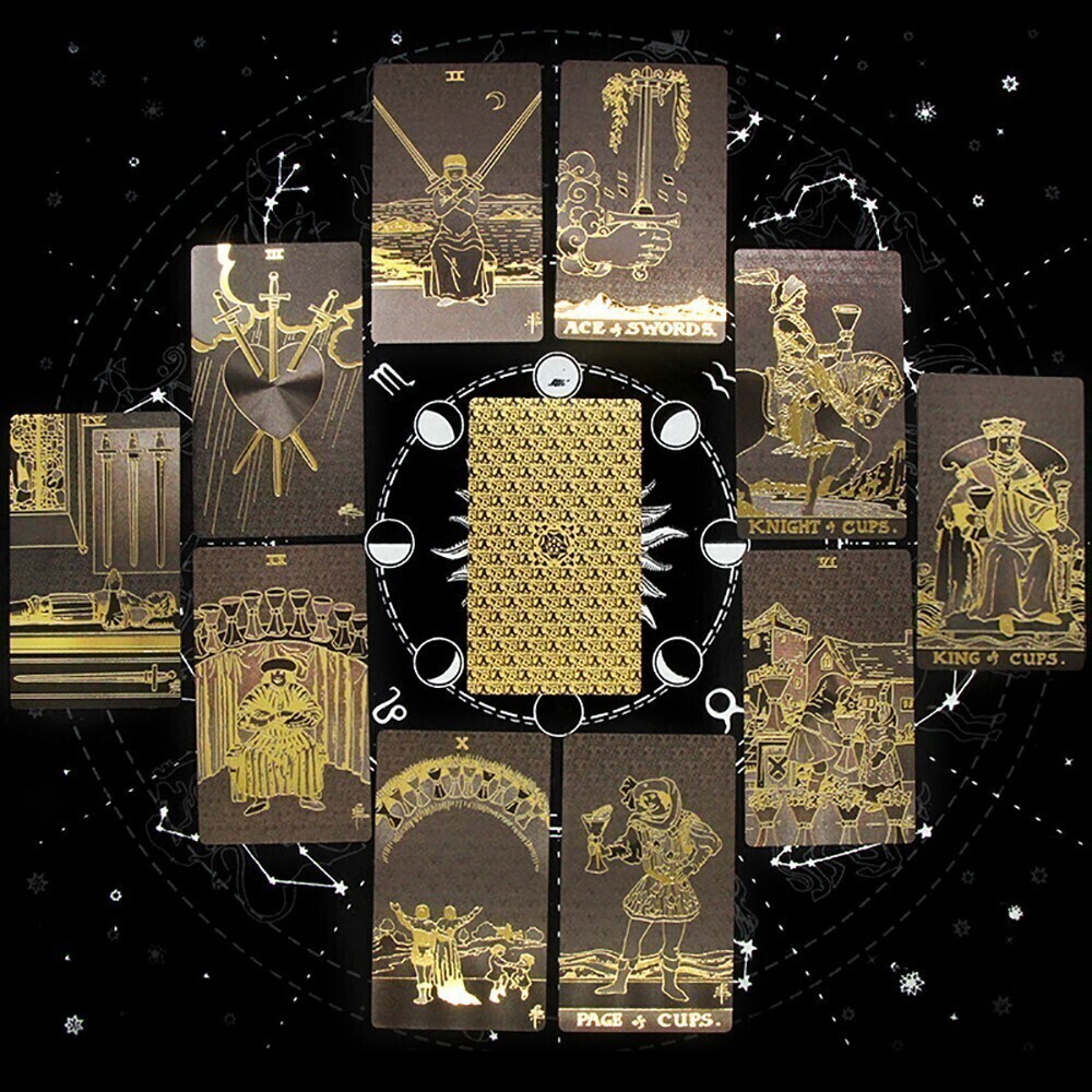 　タロットカード「Gold foil Tarot/ゴールド?フォイル?タロット　タイプB ※海外制」tface-g 【占い】　T13