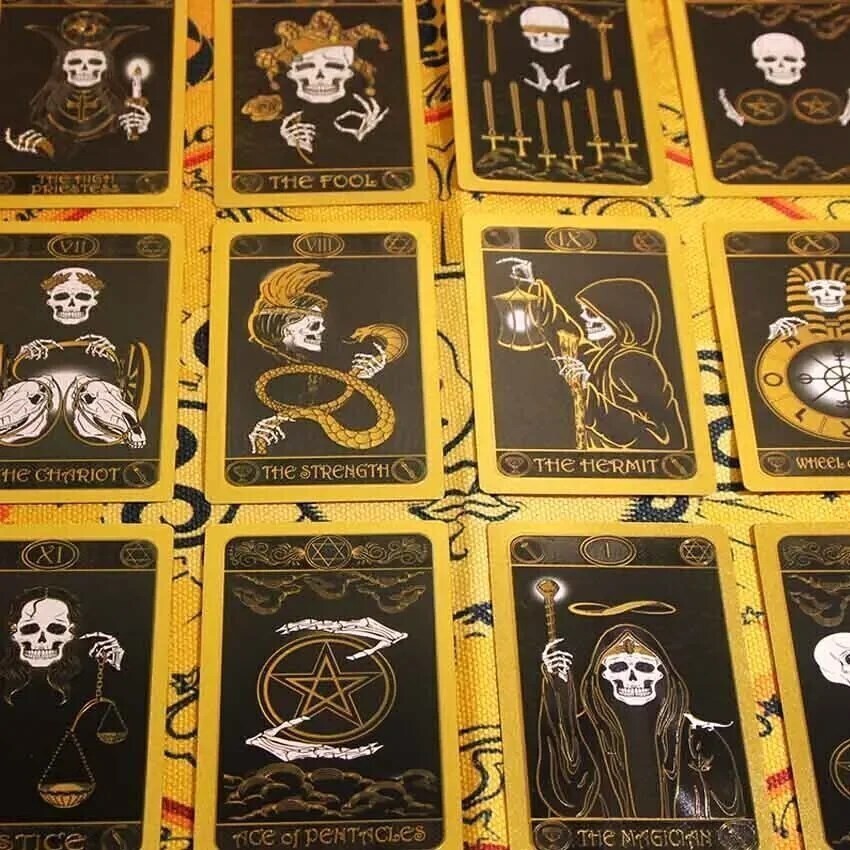 　タロットカード「Skeleton Tarot/スケルトン?タロット ※海外制」tface-g 【占い】　T13