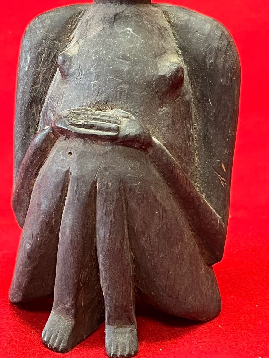 詳細不明 木製アフリカ彫刻 人形プリミティブアート インテリア タイ 猿 置物 人形 木彫り アフリカ民芸 プリミティブアート