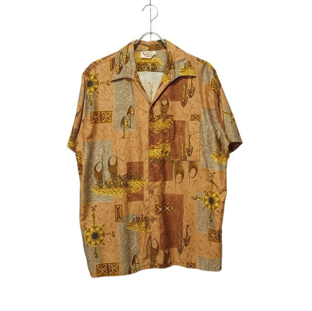 ～ 70's GO BaReFooT In PaRaDISE 総柄 オープンカラー シャツ アロハ 個(gè)性派 アメカジ 古著 Vintage ヴィンテージ 仕入れ 卸