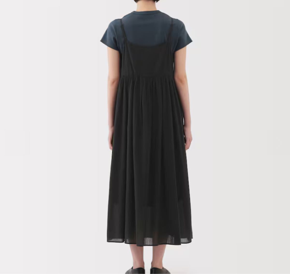 ☆新品☆ 無印良品 強撚ボイル キャミソールワンピース S 黒