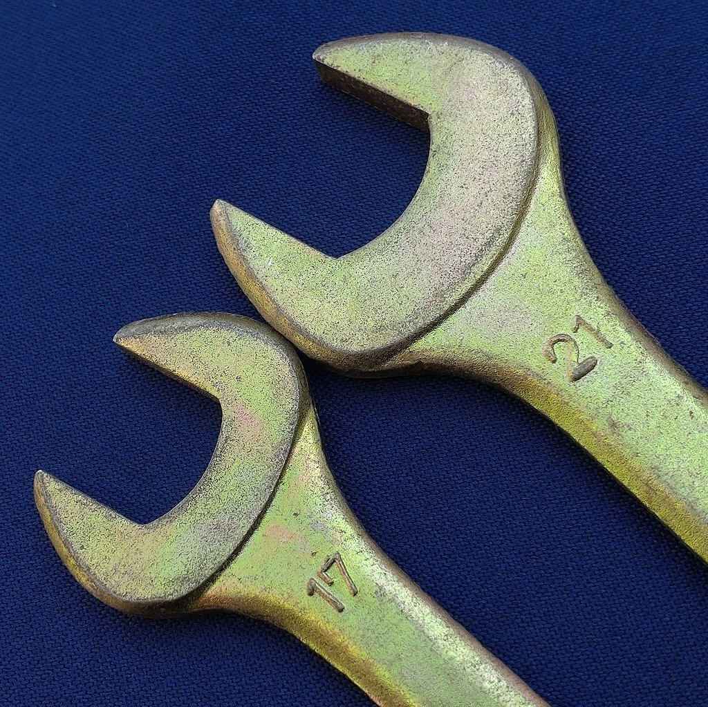 スパナ 2本 〇N 21/19 17/14 両口スパナ 車載工具 【2330】