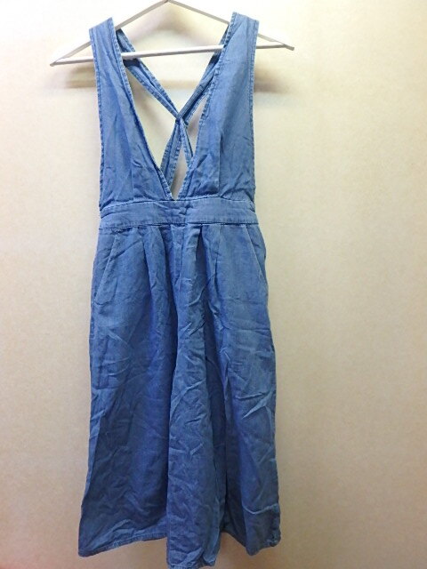 (ny4-25-0604-5)　女の子　150サイズ　薄手デニム　サロペット　オールインワン　オーバーオール　子供服　中古