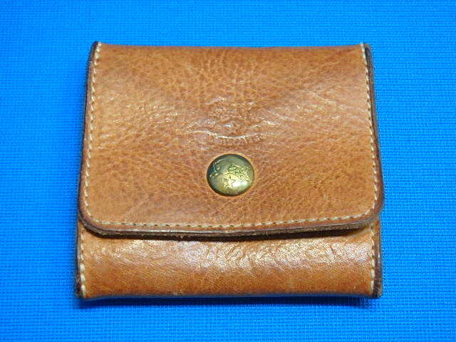 (nk11-25-0528)　イルビゾンテ　IL BISONTE　レザー　革　コインケース　財布　小銭入れ　茶系　中古