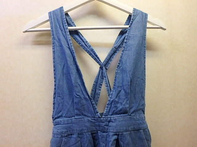 (ny4-25-0604-5)　女の子　150サイズ　薄手デニム　サロペット　オールインワン　オーバーオール　子供服　中古