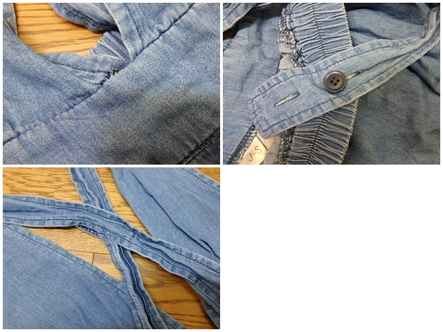 (ny4-25-0604-5)　女の子　150サイズ　薄手デニム　サロペット　オールインワン　オーバーオール　子供服　中古