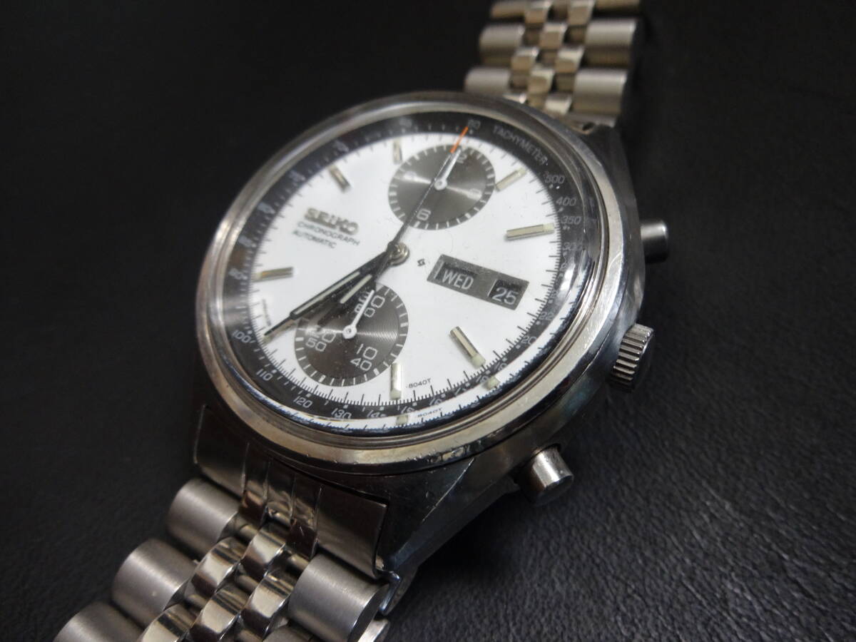 セイコー　SEIKO　６１３８－８０２０　パンダ　クロノグラフ　自動巻き　希少　レア　白文字盤　レトロ_画像2