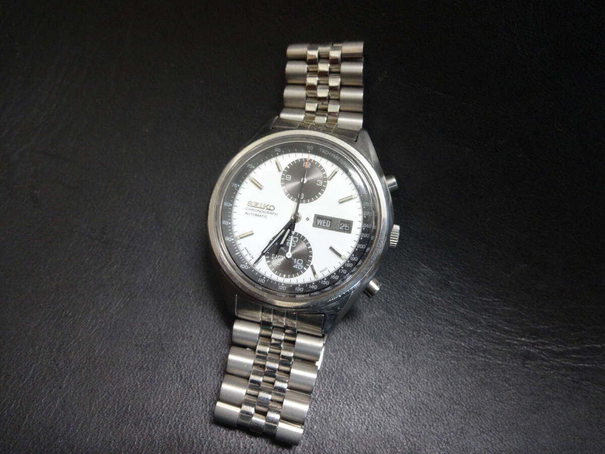 セイコー　SEIKO　６１３８－８０２０　パンダ　クロノグラフ　自動巻き　希少　レア　白文字盤　レトロ_画像3