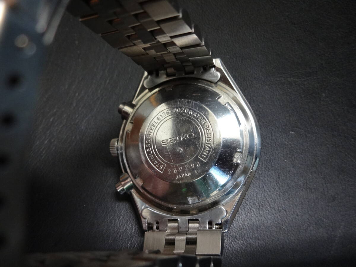 セイコー　SEIKO　６１３８－８０２０　パンダ　クロノグラフ　自動巻き　希少　レア　白文字盤　レトロ_画像5