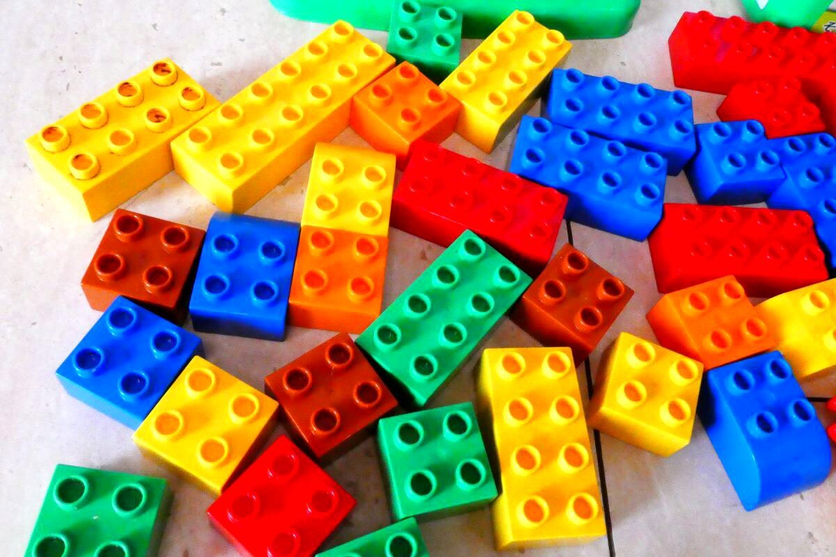 Й*LEGO Lego *.. san. ведро *7614*duplo*1 лет половина ~*