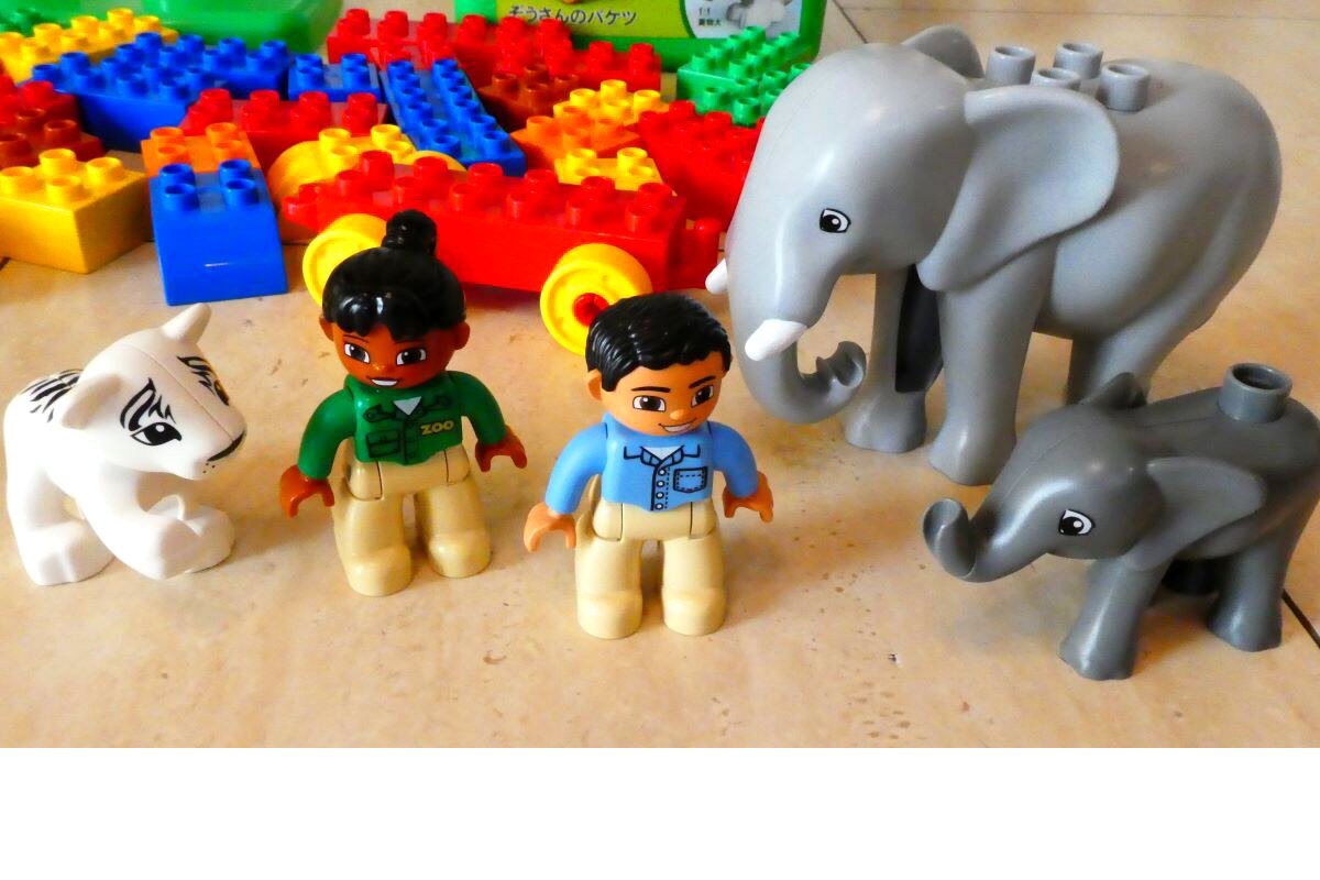 Й*LEGO Lego *.. san. ведро *7614*duplo*1 лет половина ~*