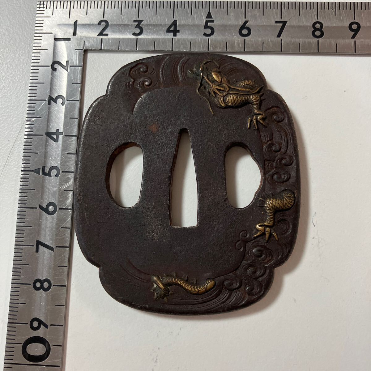 刀鍔 刀装具 骨董品 アンティークコレクション 日本刀 龍 汚れ