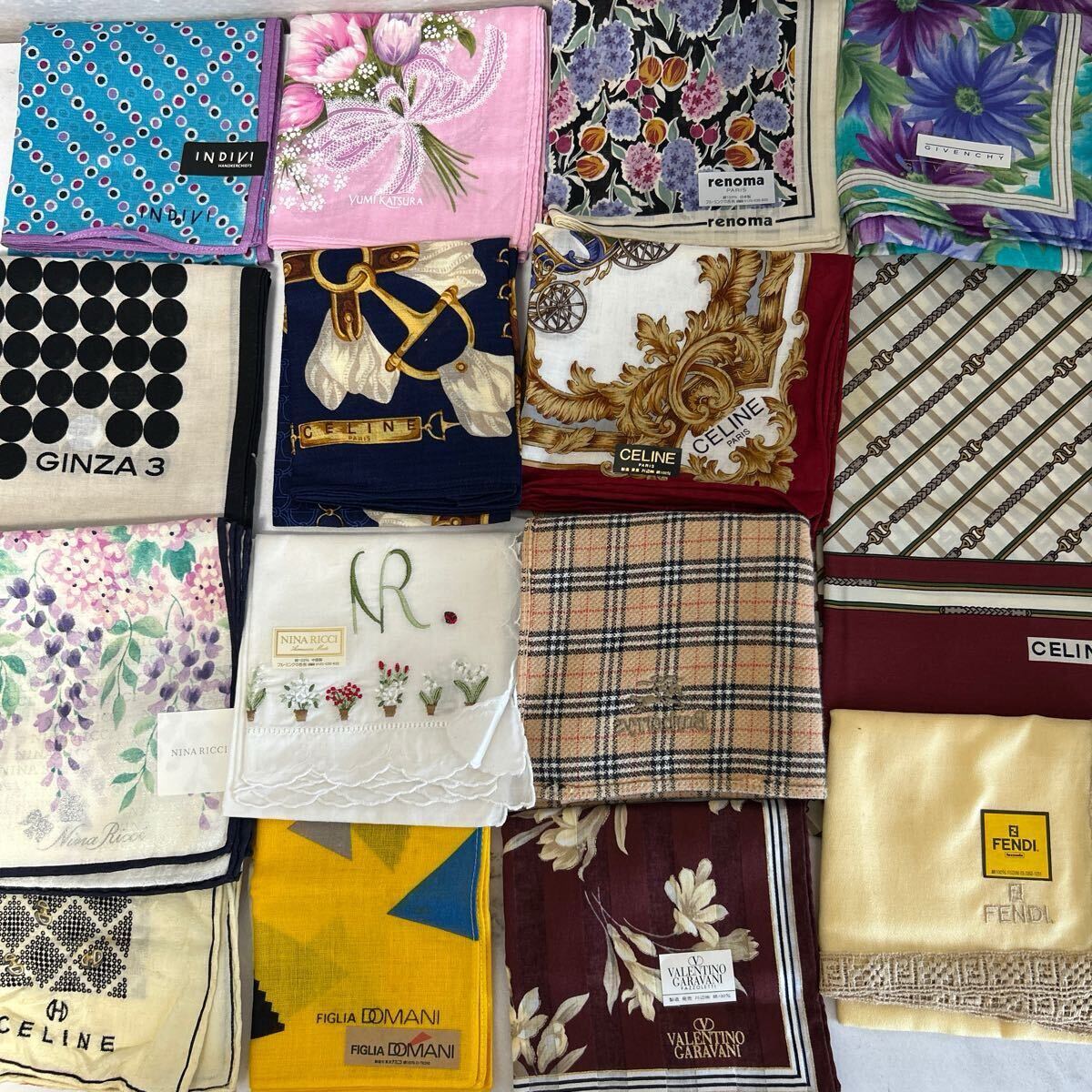 新品あり‼️ ハンカチ6点まとめ売り FENDI CELINE BURBERRY 1スタ CELINE セリーヌ BURBERRY バーバリー ハンカチ ハンカチ