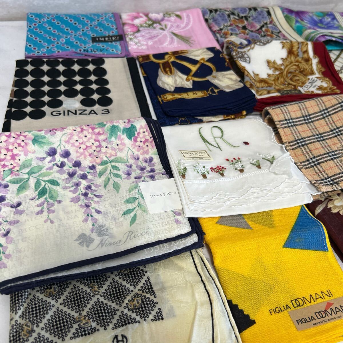 【新品未使用】FENDI Burberry NINARICH ハンカチまとめ売り 1スタ CELINE セリーヌ BURBERRY バーバリー ハンカチ ハンカチ
