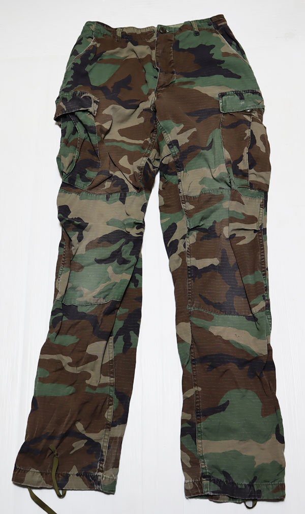 MP68米軍実物ARMYアメリカ古著ウッドランドカモ柄コンバットパンツ迷彩カーゴパンツTROUSERSミリタリーパンツ90’SビンテージS丈長(zhǎng)オールド