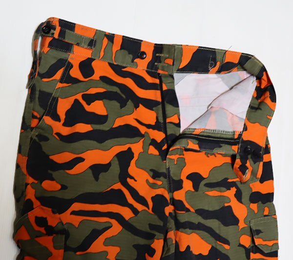 MP15カーゴパンツUNKNOWNアメリカ古著ミリタリーパンツTROUSERSワークパンツ30コンバットパンツ迷彩オレンジ系カモ柄リップストップ綿ポリ