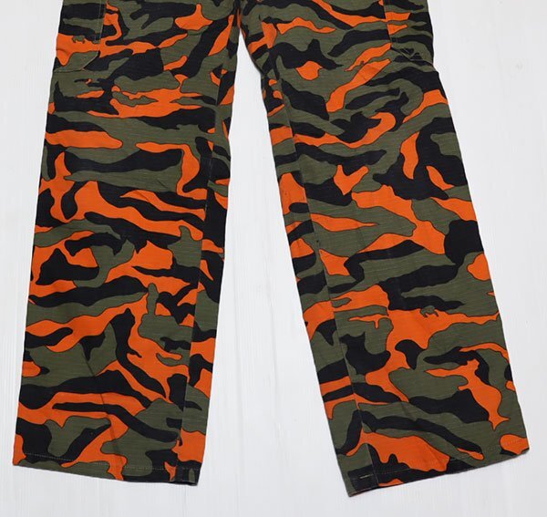 MP15カーゴパンツUNKNOWNアメリカ古著ミリタリーパンツTROUSERSワークパンツ30コンバットパンツ迷彩オレンジ系カモ柄リップストップ綿ポリ