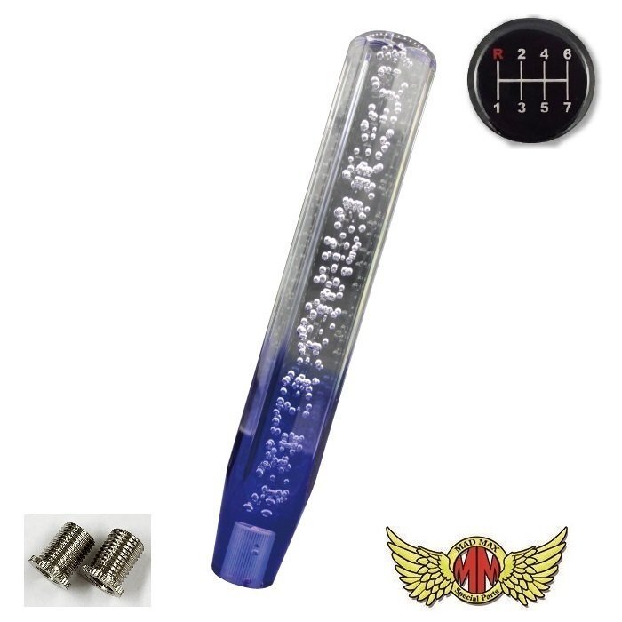 MADMAX トラック用品 クリスタル シフトノブ 泡 300mm クリア/ブルー 日野 プロフィア用/変換アダプター付【送料800円】