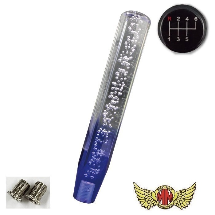 MADMAX トラック用品 クリスタル シフトノブ 泡 300mm クリア/ブルー ふそう ベストワンファイター用/変換アダプター付【送料800円】