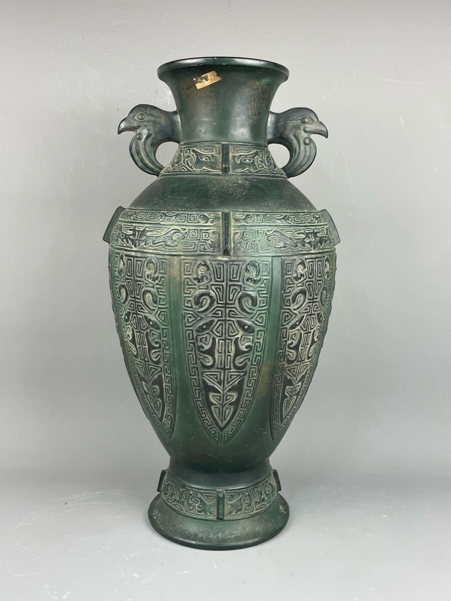 銅製 花瓶 花器 骨董品重1367g
