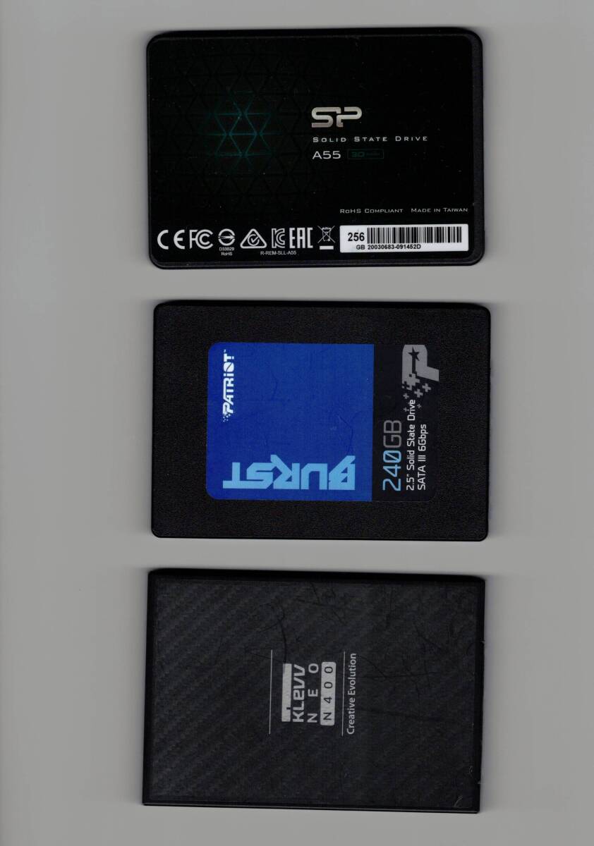 中古SSD 256GB 240GB 3臺(tái)セット SATA Silicon Power 他