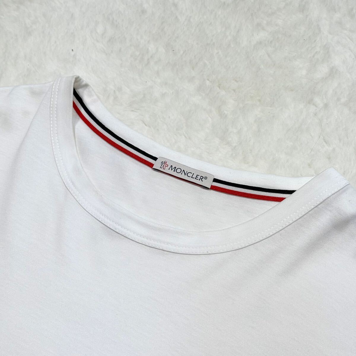 メンズXL/■ MONCLER モンクレール トップス カットソー Tシャツ 半袖 クールネック 胸ポケット 袖ブランドロゴ ワッペン トリコロール 