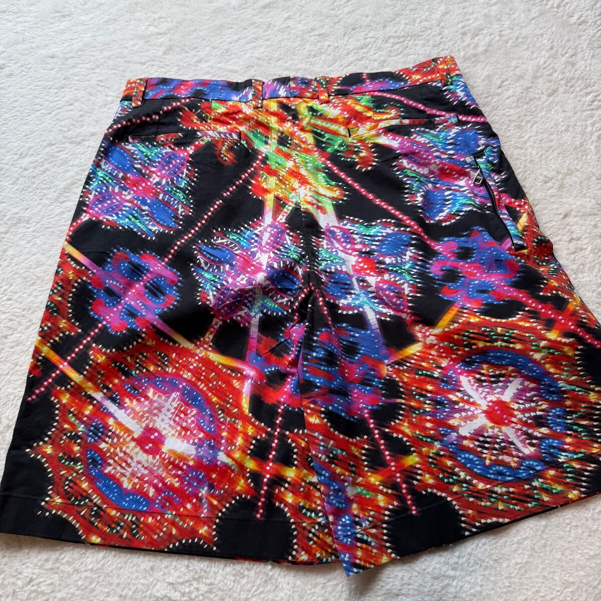 未使用級 XXL相當(dāng)/DOLCE&GABBANA メンズ52 ハーフパンツ ショート 短パン ルミナリエ ド派手 カラフル ドルチェアンドガッバーナ ドルガバ