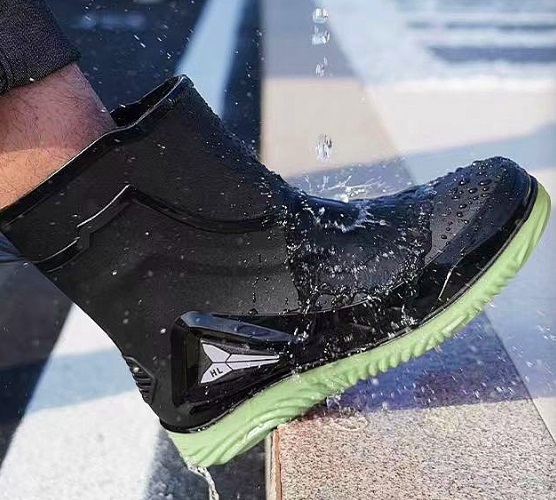  новый распродажа резиновые сапоги мужской Schott длина влагостойкая обувь сезон дождей водонепроницаемый . скользить уличный рабочая обувь чёрный зеленый /25.5cm