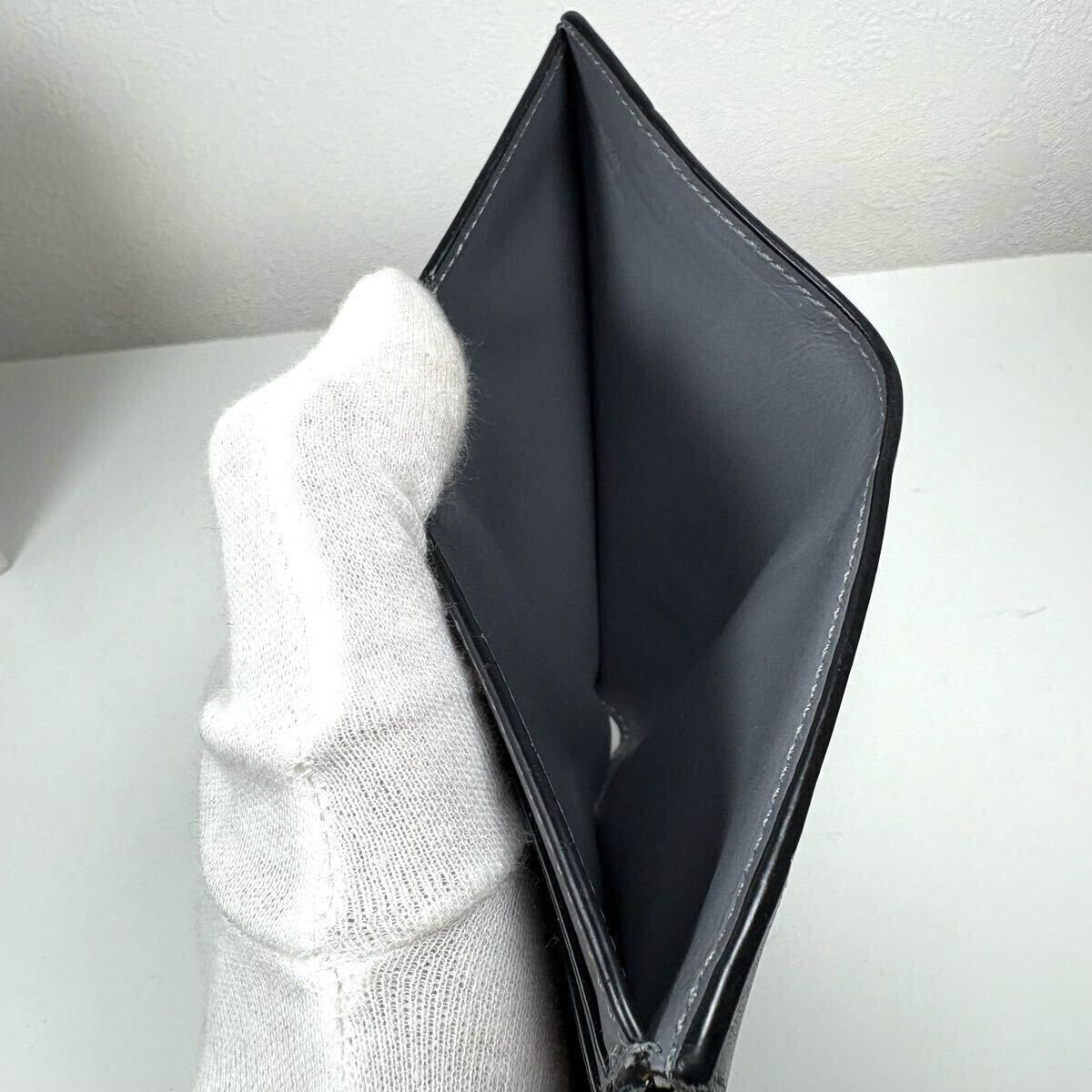☆美品☆LOEWE パズル コンパクト財(cái)布 レザー スリムジップ ウォレット グレー ベージュ グリーン 二つ折り グレー ベージュ グリーン