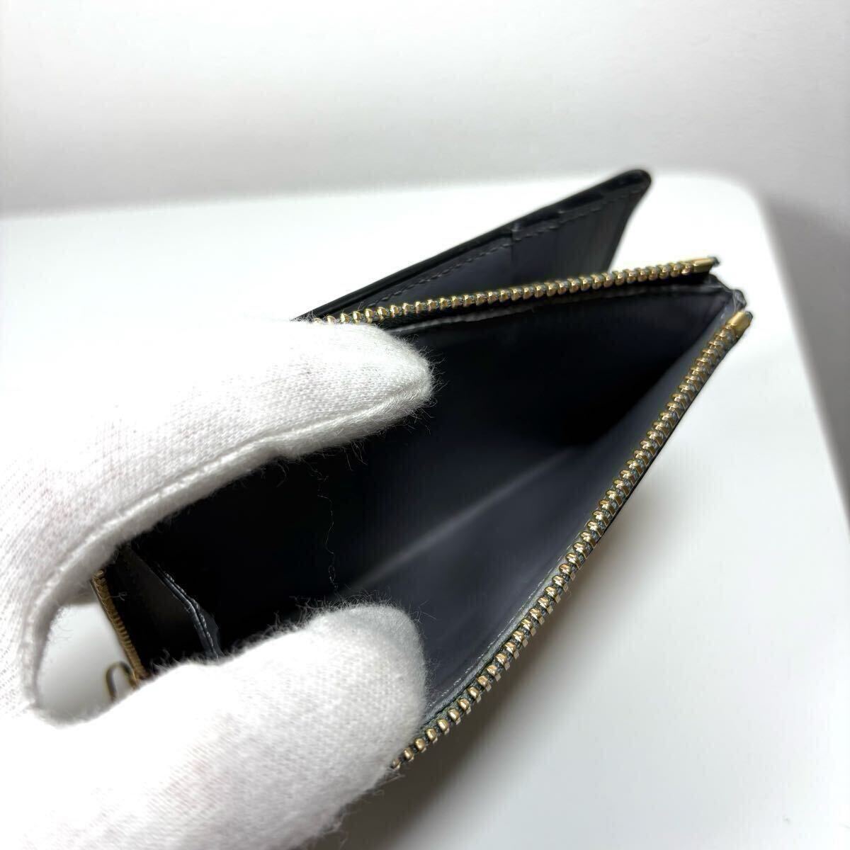 ☆美品☆LOEWE パズル コンパクト財(cái)布 レザー スリムジップ ウォレット グレー ベージュ グリーン 二つ折り グレー ベージュ グリーン