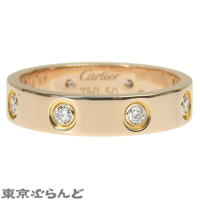 101749127 カルティエ ミニラブリング 8P フルダイヤ B4050850 ピンクゴールド K18PG ＃50 指輪 レディース 10號相當(dāng) メーカー仕上済