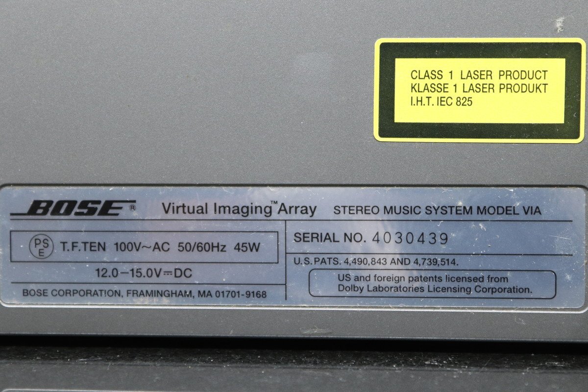 【G】BOSE VIA Virtual Imaging Array ステレオミュージックシステム ボーズ 3071270