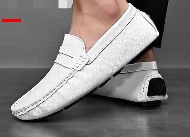XX-ZY-0061 white 43[ новый товар не использовался ] мягкий новый товар натуральная кожа мужской обувь повседневная обувь ходить на работу бизнес кожа обувь телячья кожа driving 