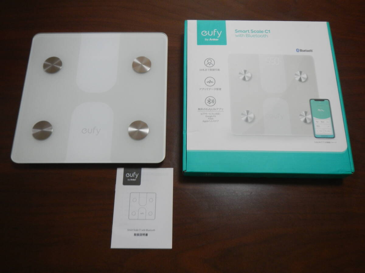 中古美品 Anker Eufy 体重体組成計 Smart Scale C1 アンカー ユーフィ スマートスケールC1 体重計 体脂肪率 基礎代謝量 体脂肪量 内臓脂肪_画像1