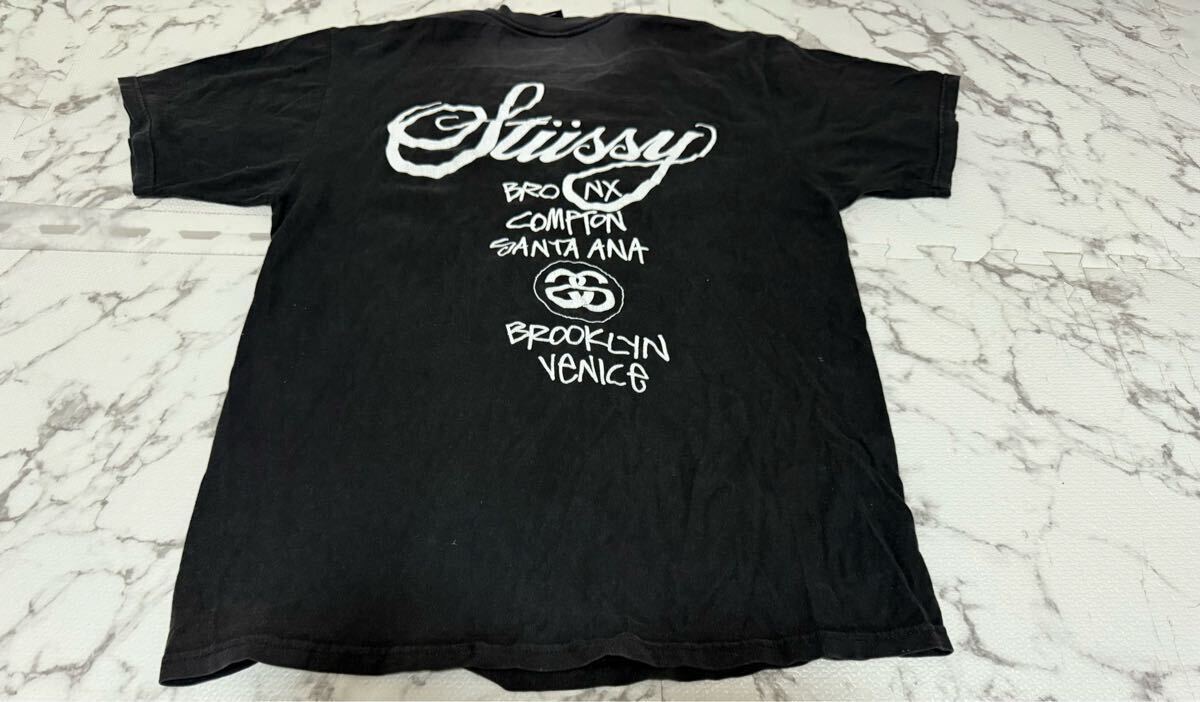 ★STUSSY ステューシー 半袖 Tシャツ　半袖Tシャツ ブラック　ビッグロゴ　メンズ　Mサイズ